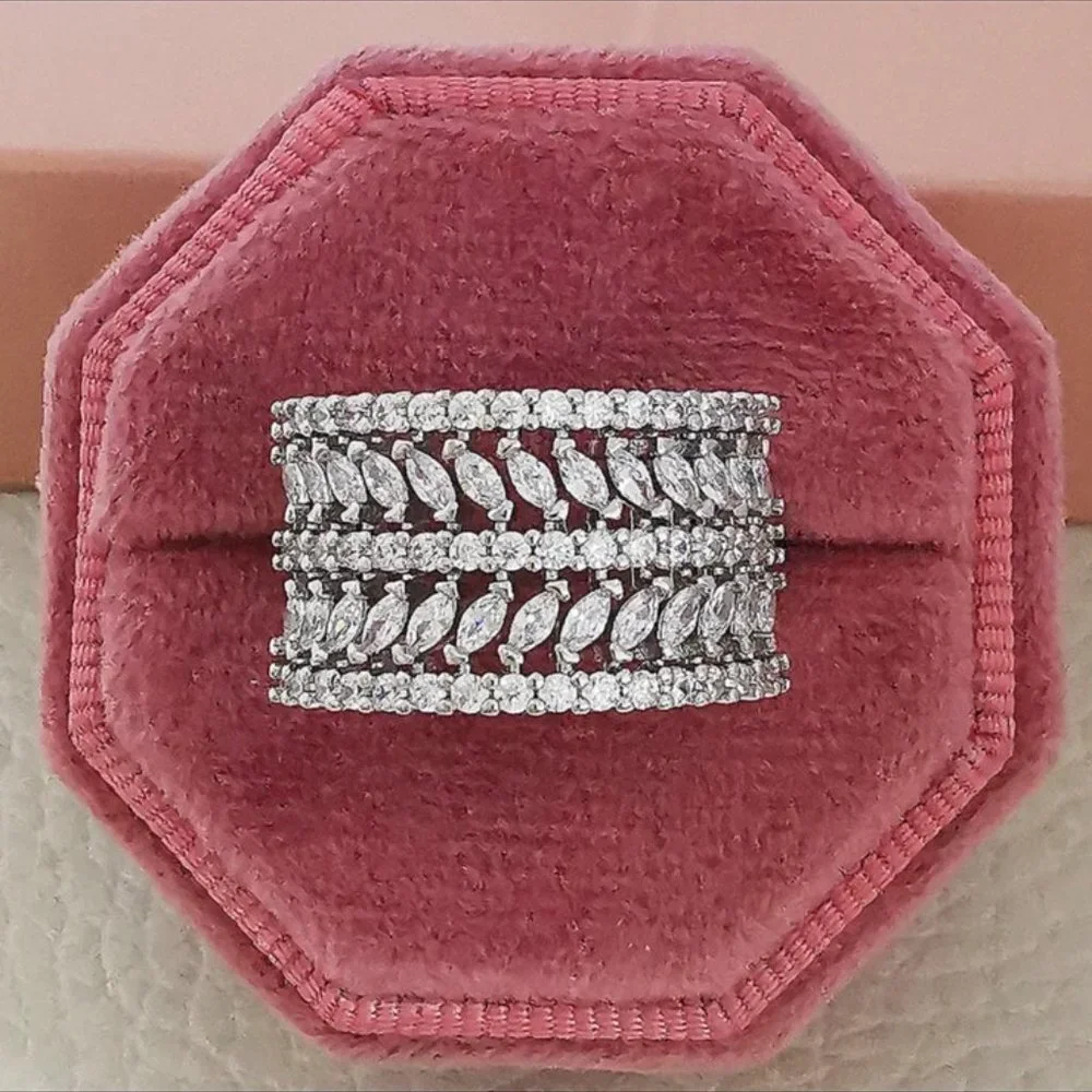 NEW ROUND ETERNITY BAND DIAMOND S925 STERLING SILVER RING - Picture 4 of 4